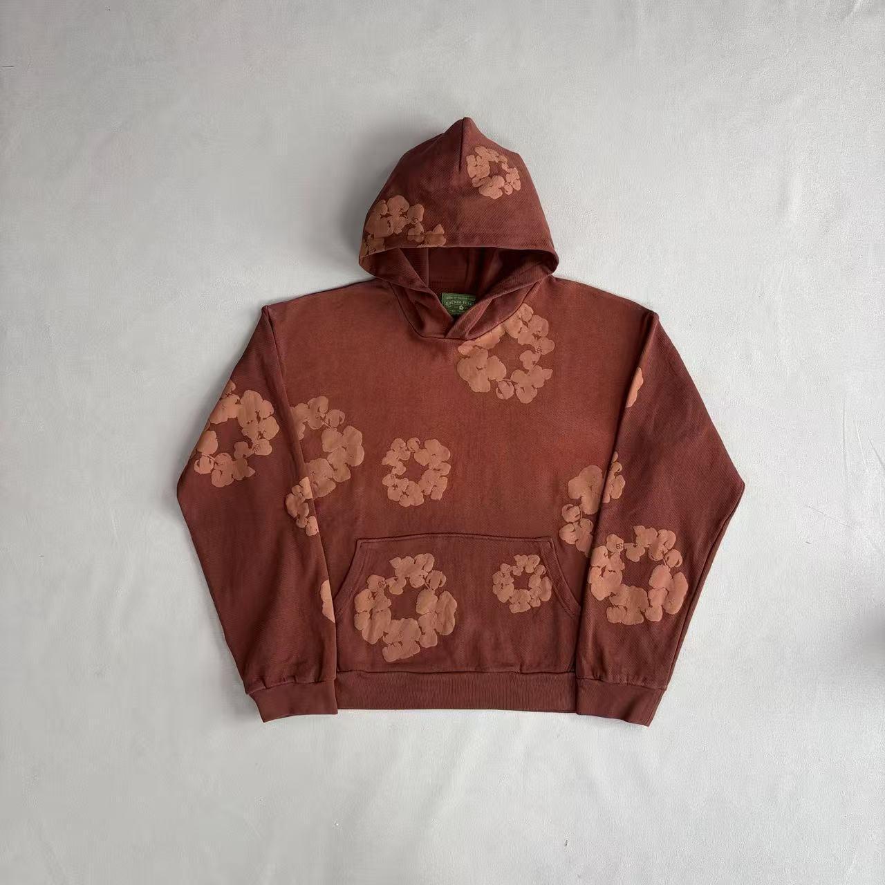 Denim Tears Cotton Wreath Hoodie Brown - Front