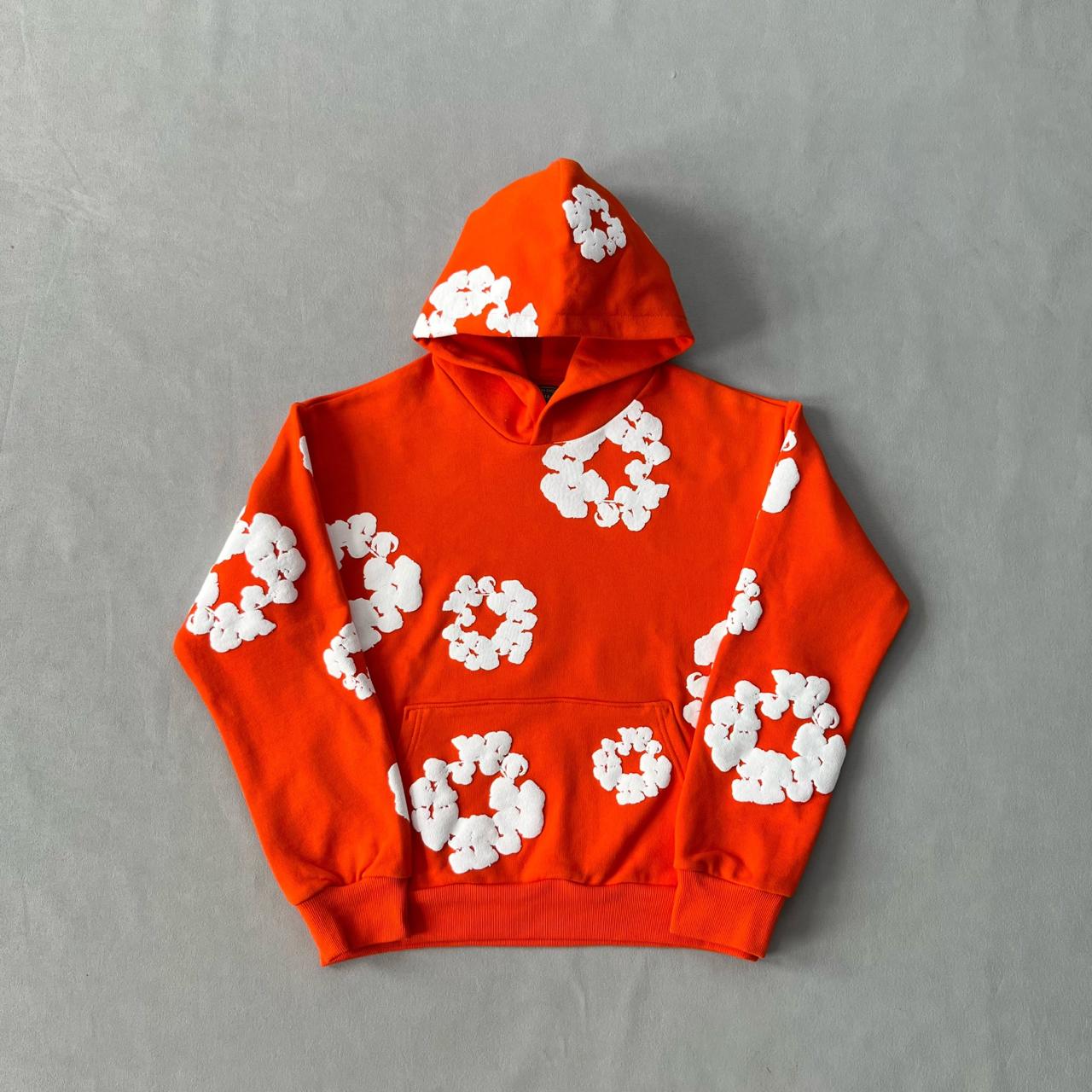 Denim Tears Cotton Wreath Hoodie Orange - Front