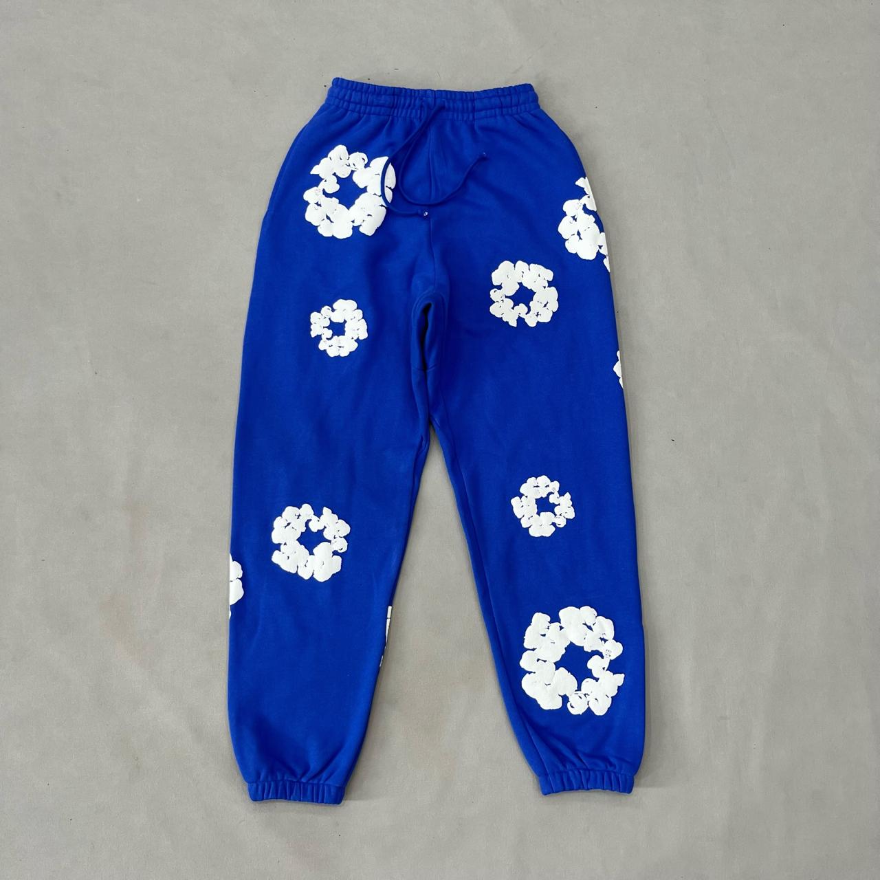 Denim Tears Cotton Wreath Sweatpants Blue - Front