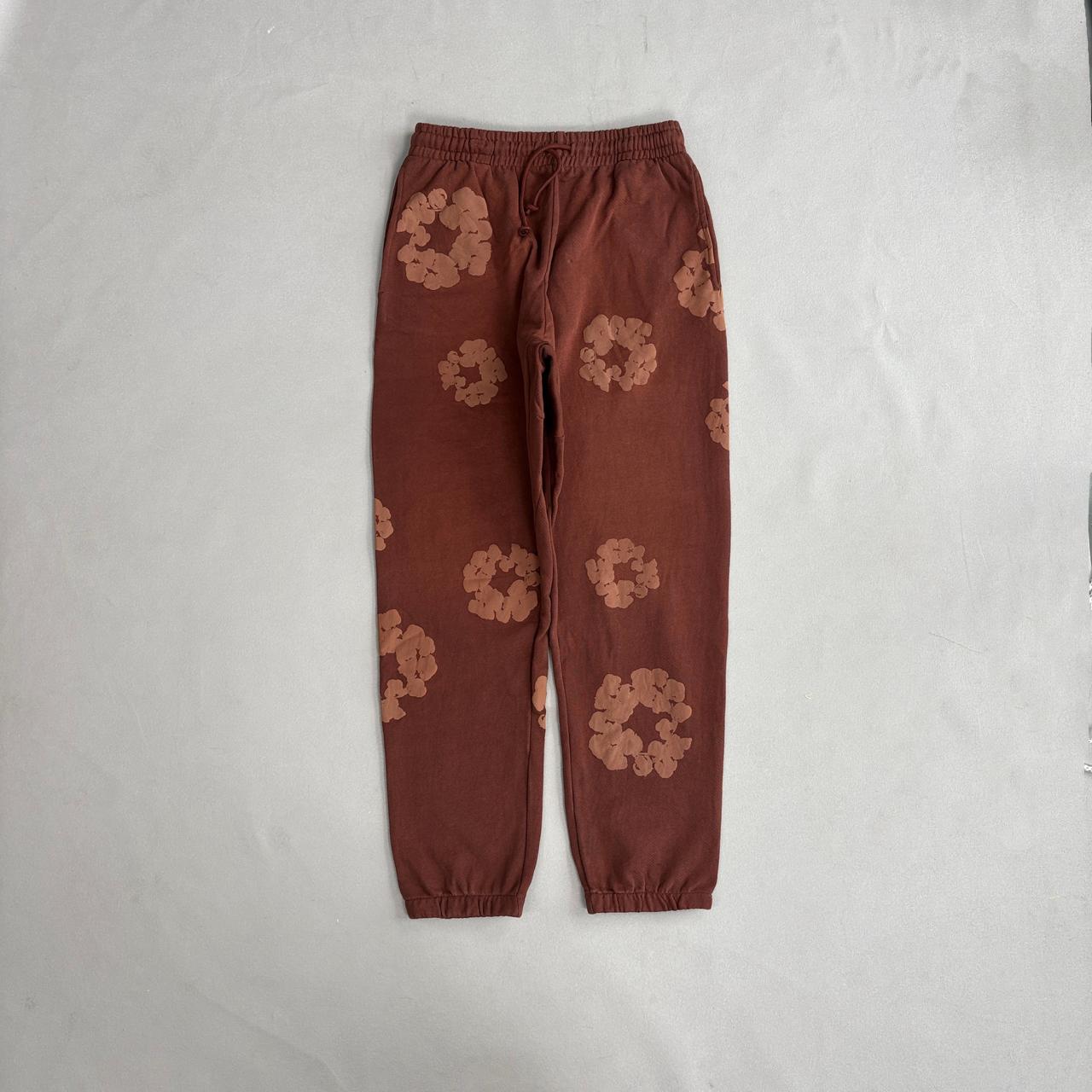 Denim Tears Cotton Wreath Sweatpants Brown Washed - Front