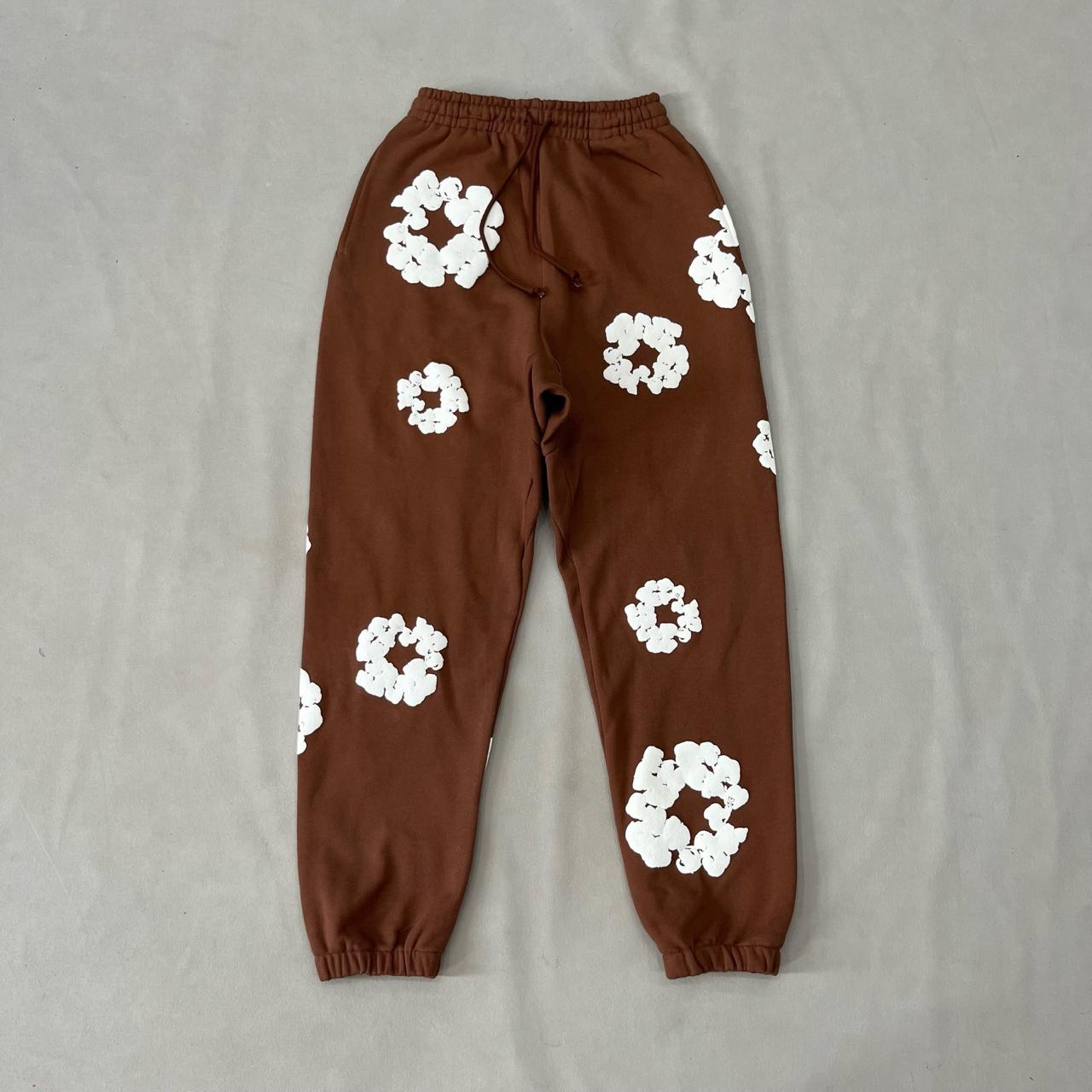 Denim Tears Cotton Wreath Sweatpants Brown - Front