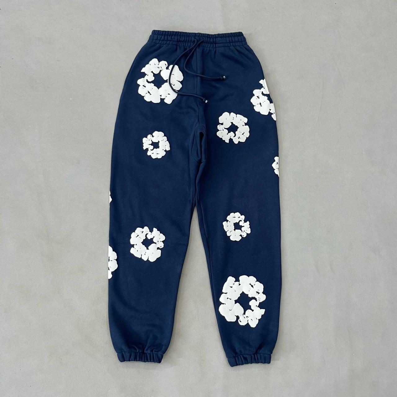 Denim Tears Cotton Wreath Sweatpants Navy - Front