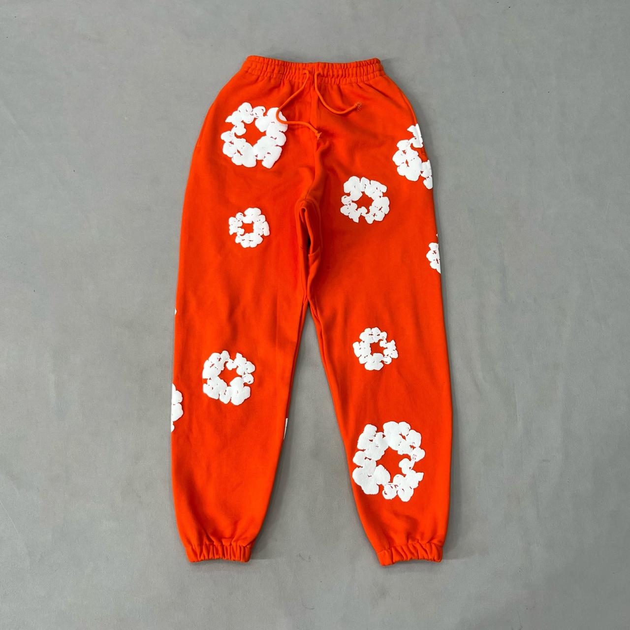 Denim Tears Cotton Wreath Sweatpants Orange - Front