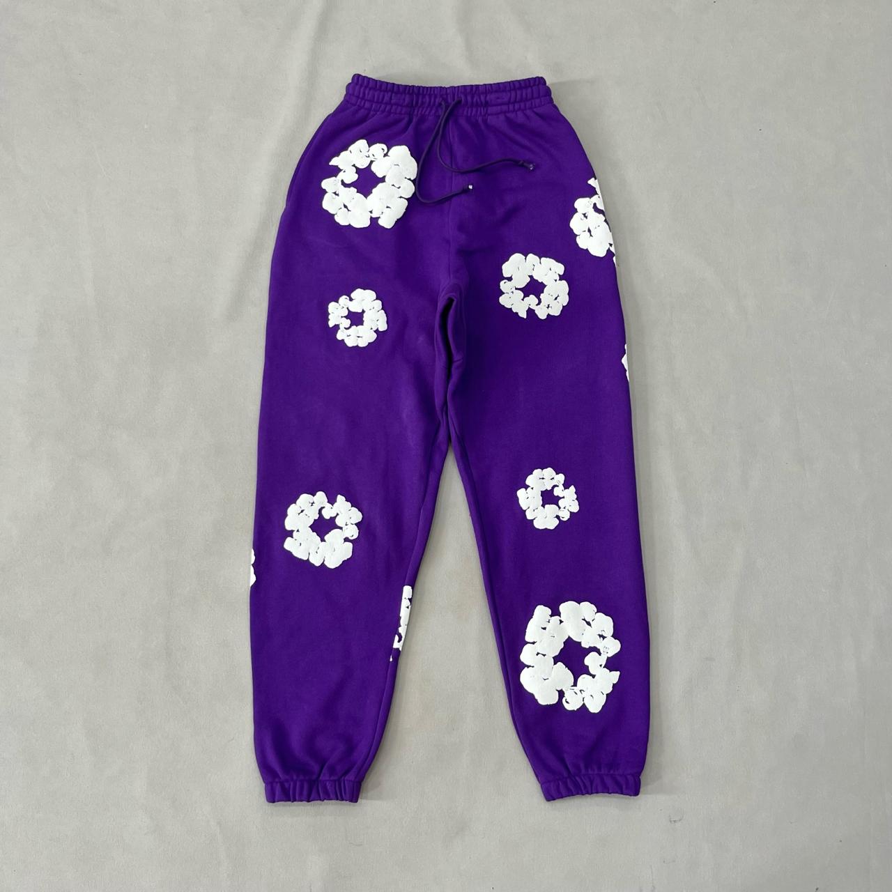 Denim Tears Cotton Wreath Sweatpants Purple - Front