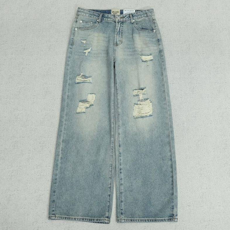 Gallery Dept Wide Leg Distressed Jeans