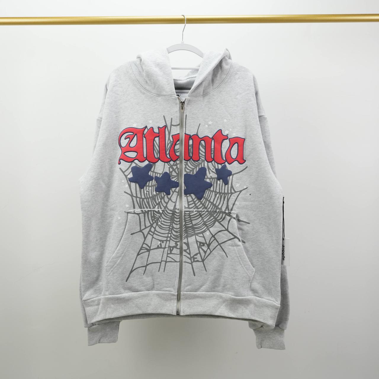 Sp5der Atlanta Grey Zip Hoodie