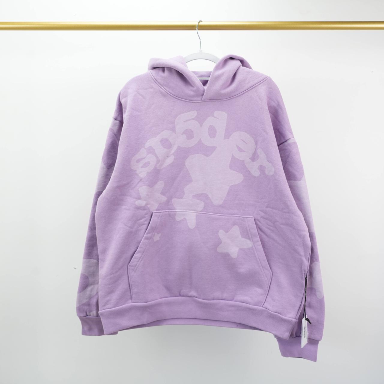 Sp5der Lavender Tonal Hoodie