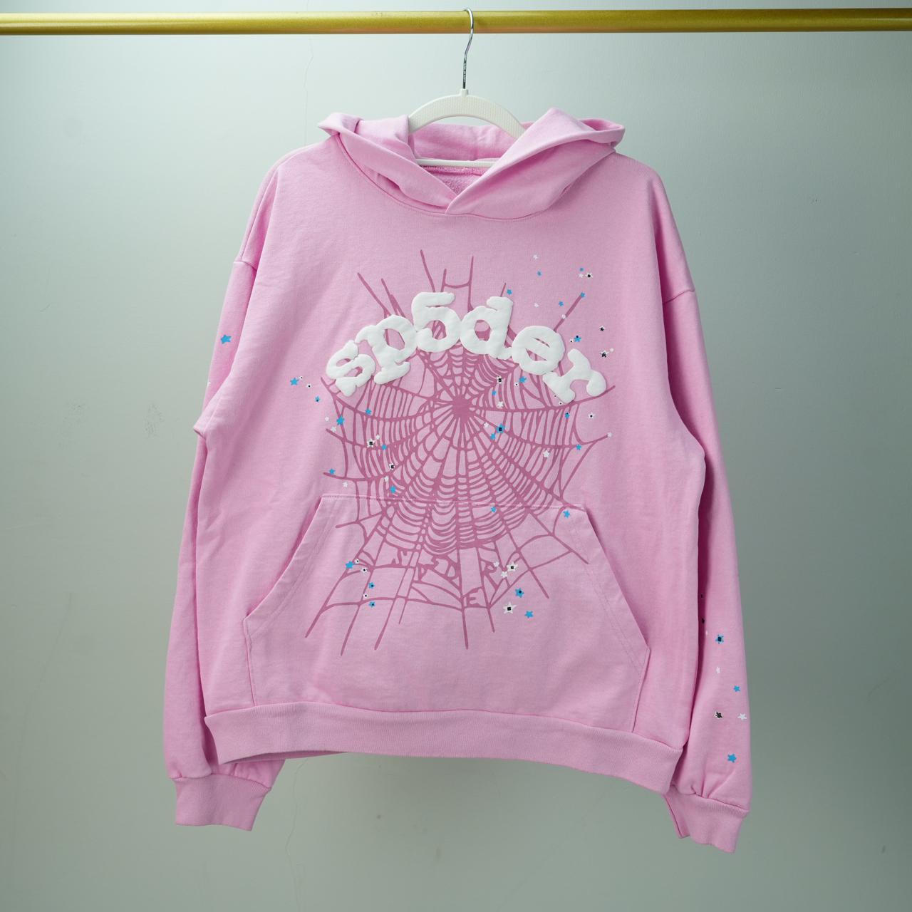Sp5der Pink Web Hoodie