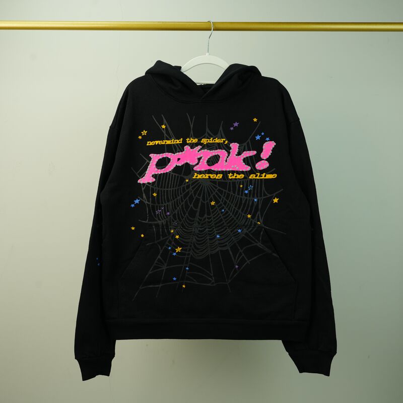 Sp5der P*NK Hoodie Black