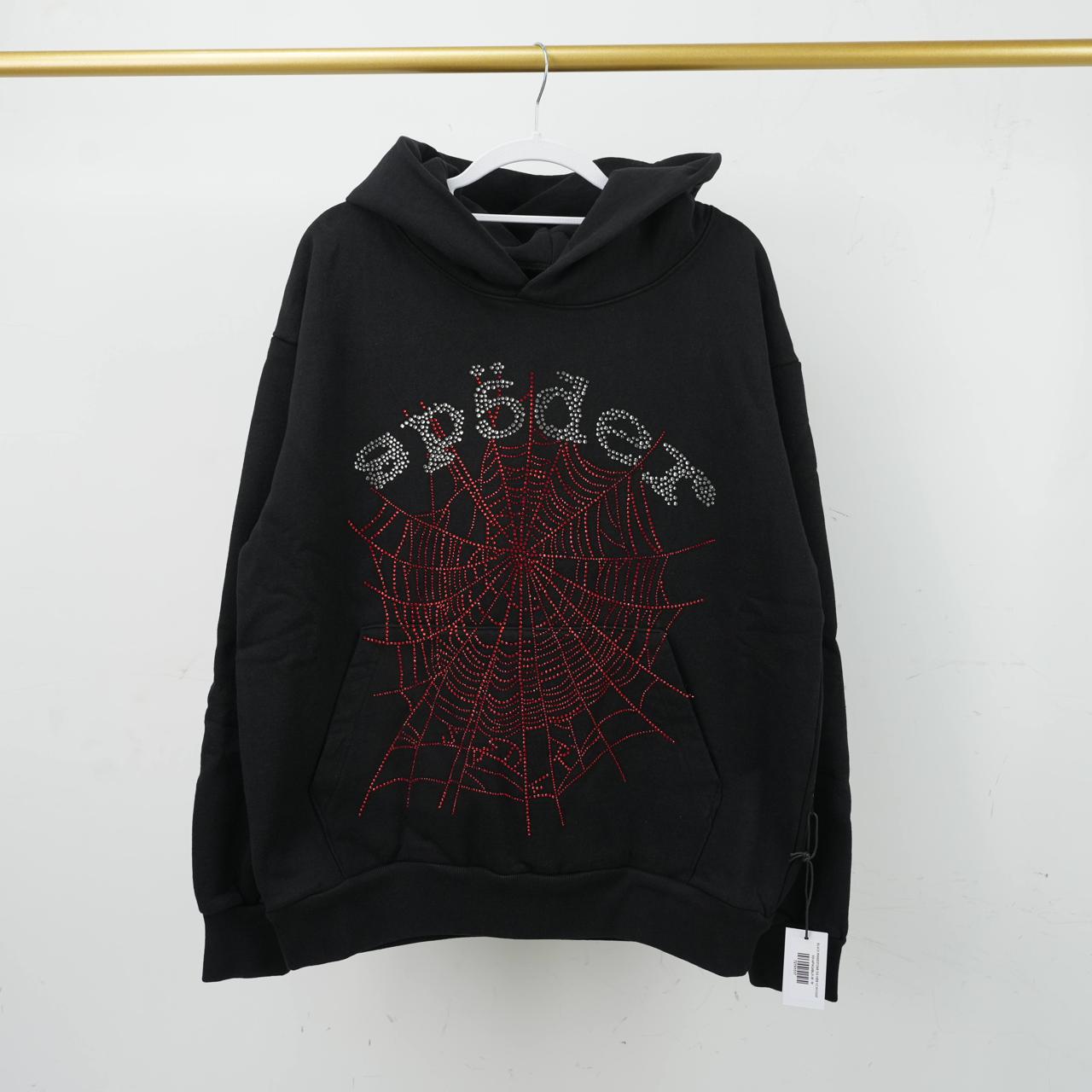 Sp5der Rhinestone Web Hoodie