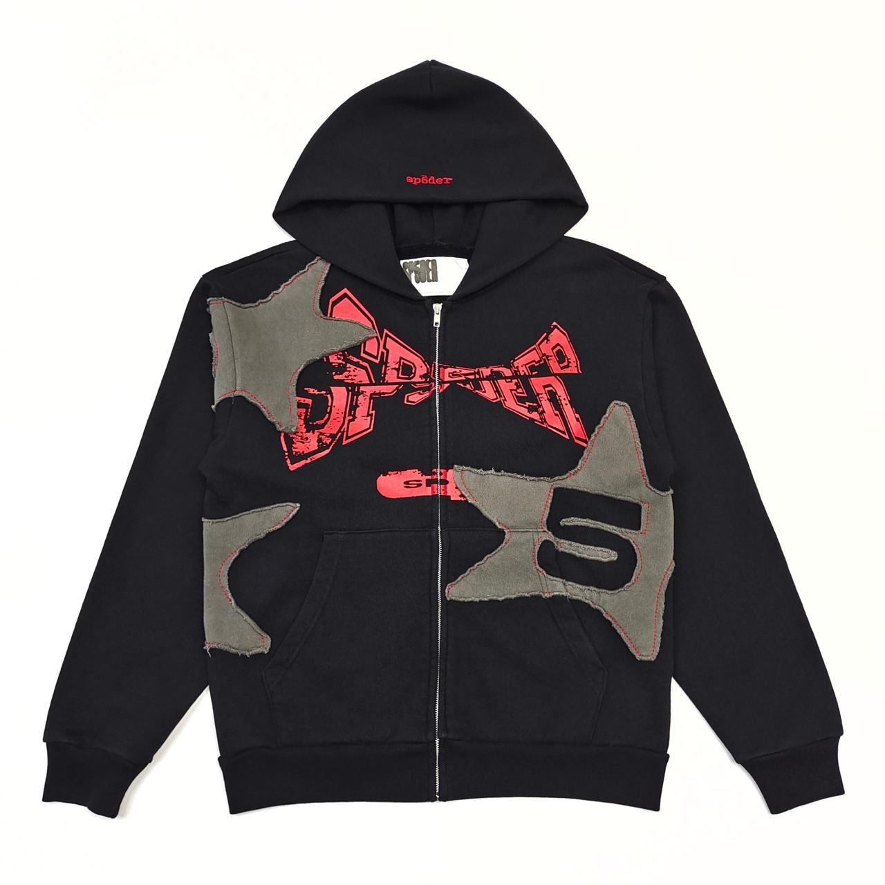 Sp5der Star Patch Zip Hoodie